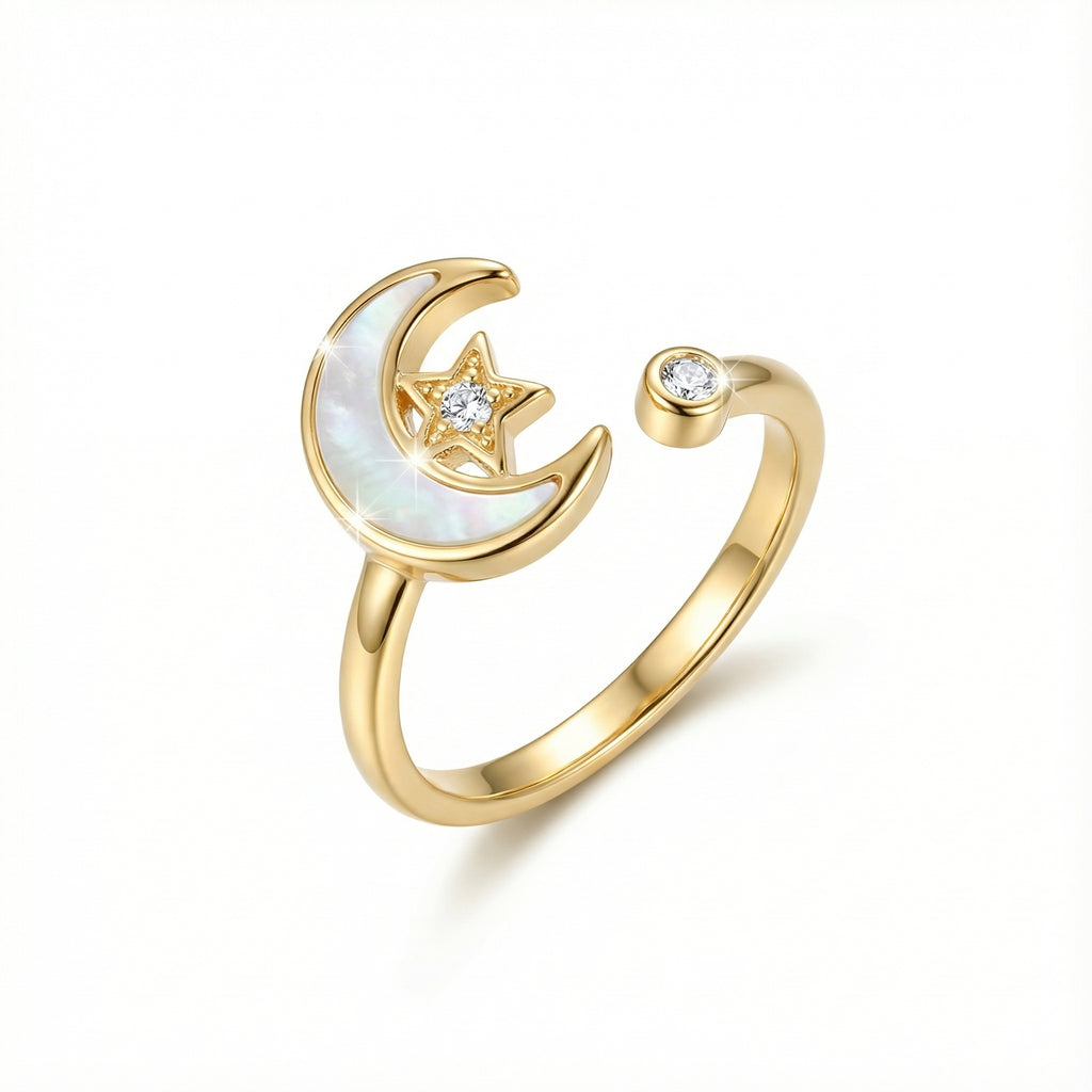 Korean Celestial Crescent Bypass Ring : YUFSRG213