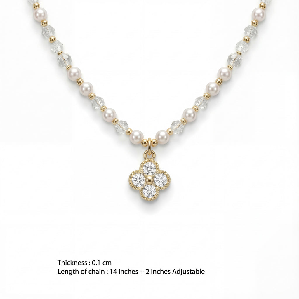 Korean The Clover Blossom Pearl : YUFSNL243