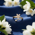 Korean Golden Jasmine Pavã© Bypass Ring : YUFSRG211