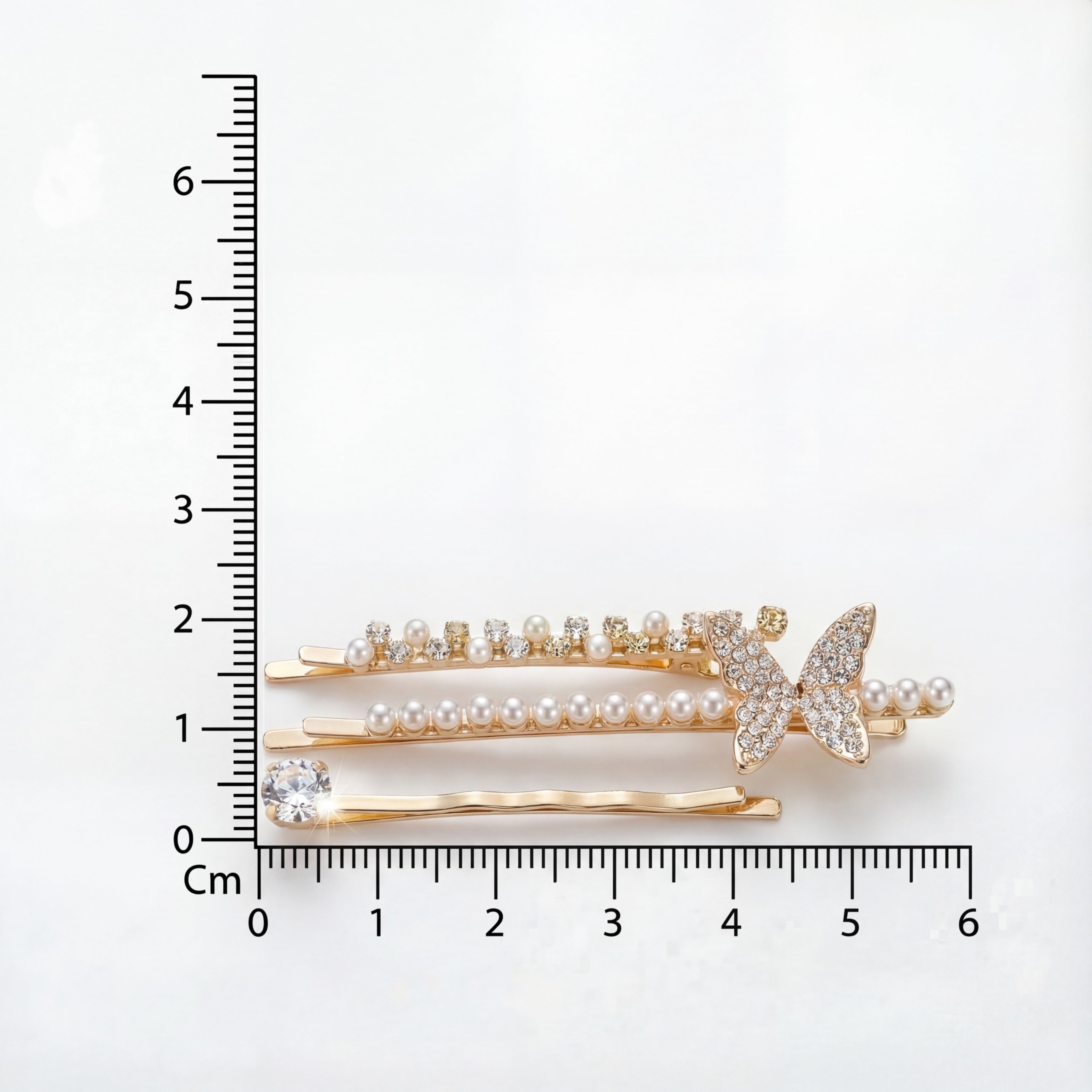 Korean Starlight Butterfly & Pearl 3 Pin Set : YUFSHR213