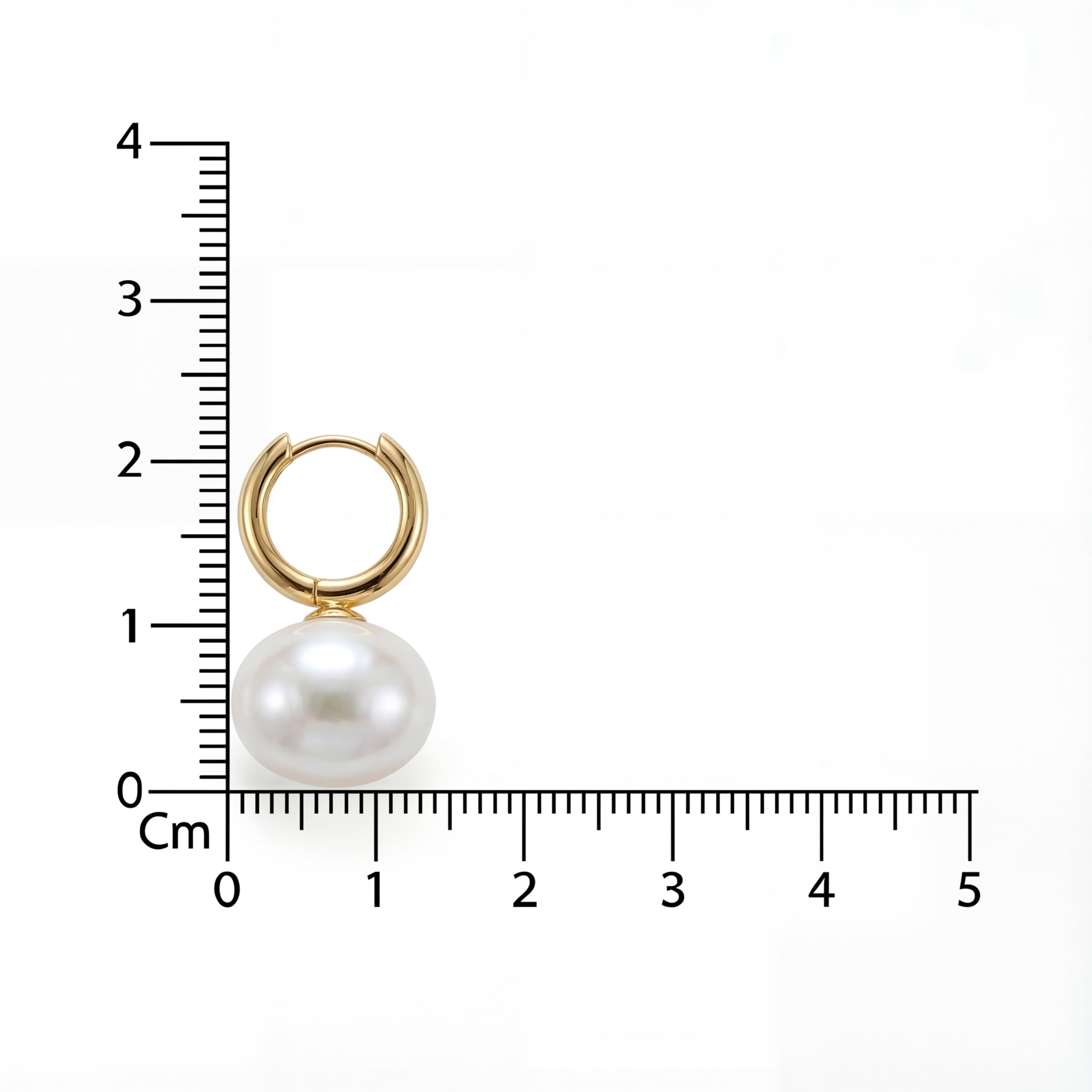 Korean Baroque Pearl Huggie Hoops : YUFSER266