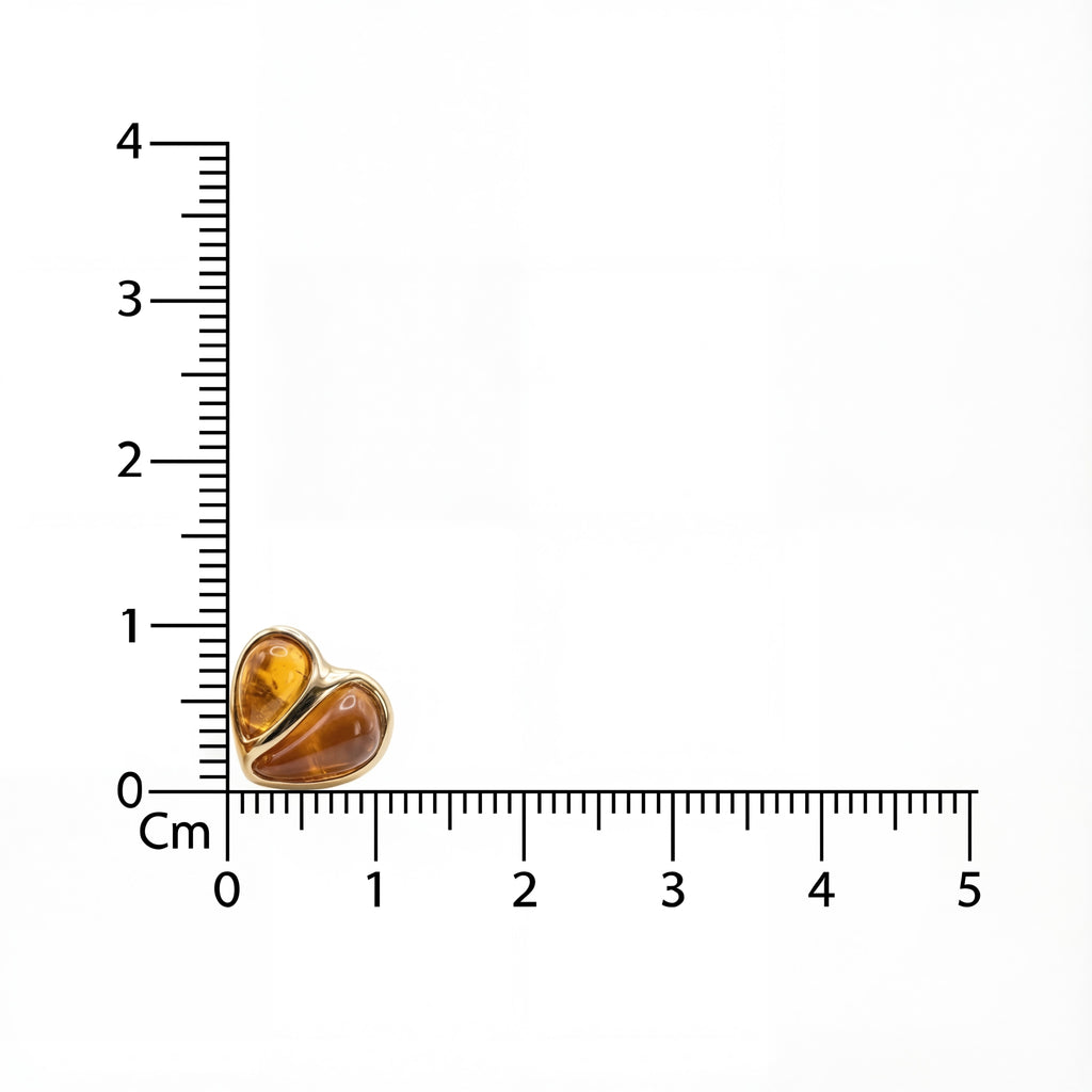Korean Autumn Hearth, Two-Toned Heart Studs.
