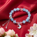 Korean Midnight Moon & Star Crackle Glass Charm Bracelet : YUFSBR213