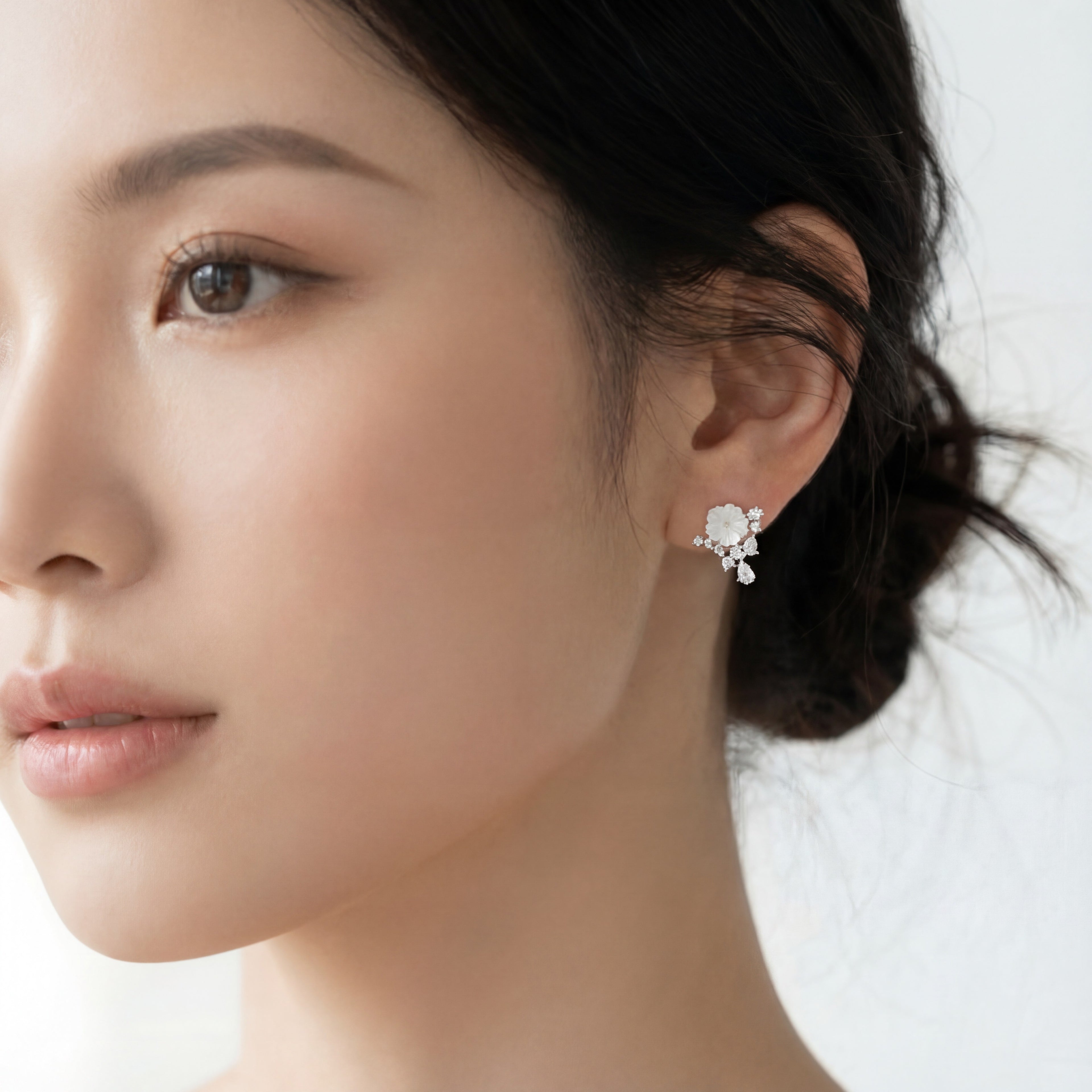 Luminious Flower Studded Earrings