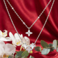 Korean Golden Bloom Layered Floral Quad Necklace : YUFSNL001-SL