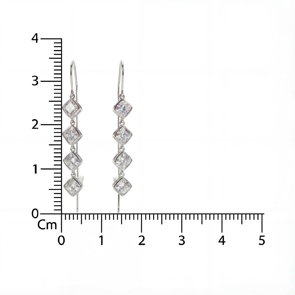Korean Geometric Linear Drop Earrings : YUFSER247