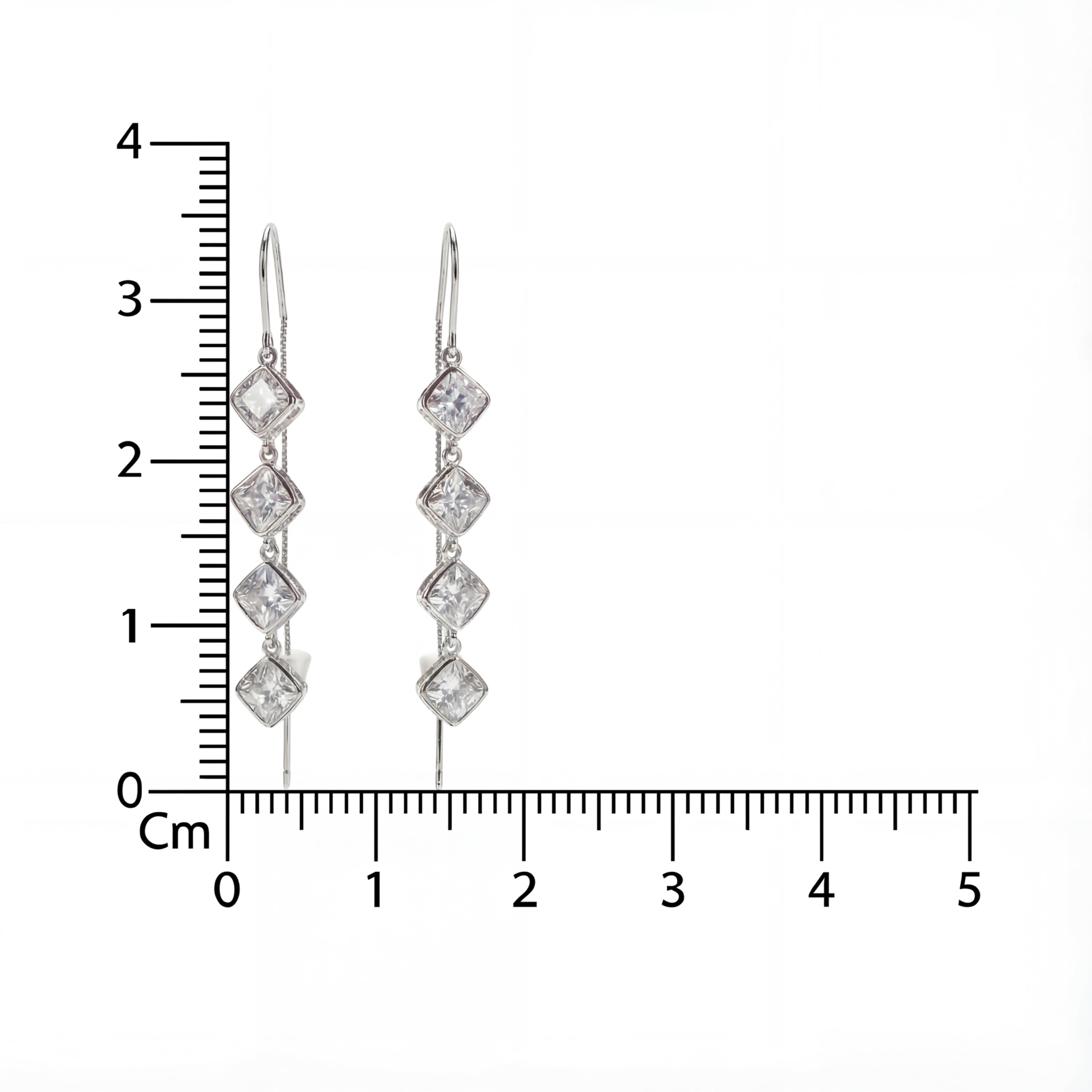 Korean Geometric Linear Drop Earrings : YUFSER247