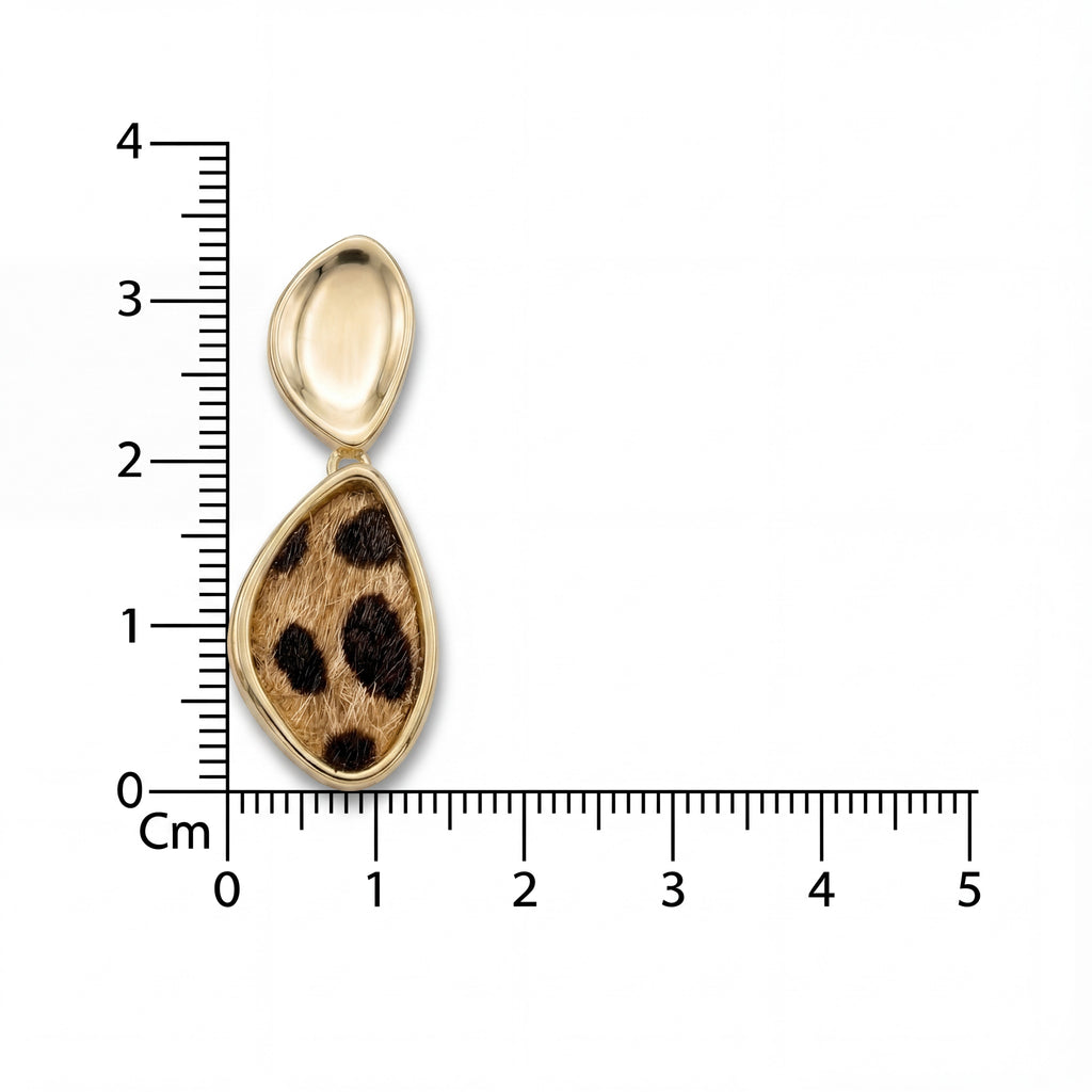 Leopard Print Double Drop Earrings