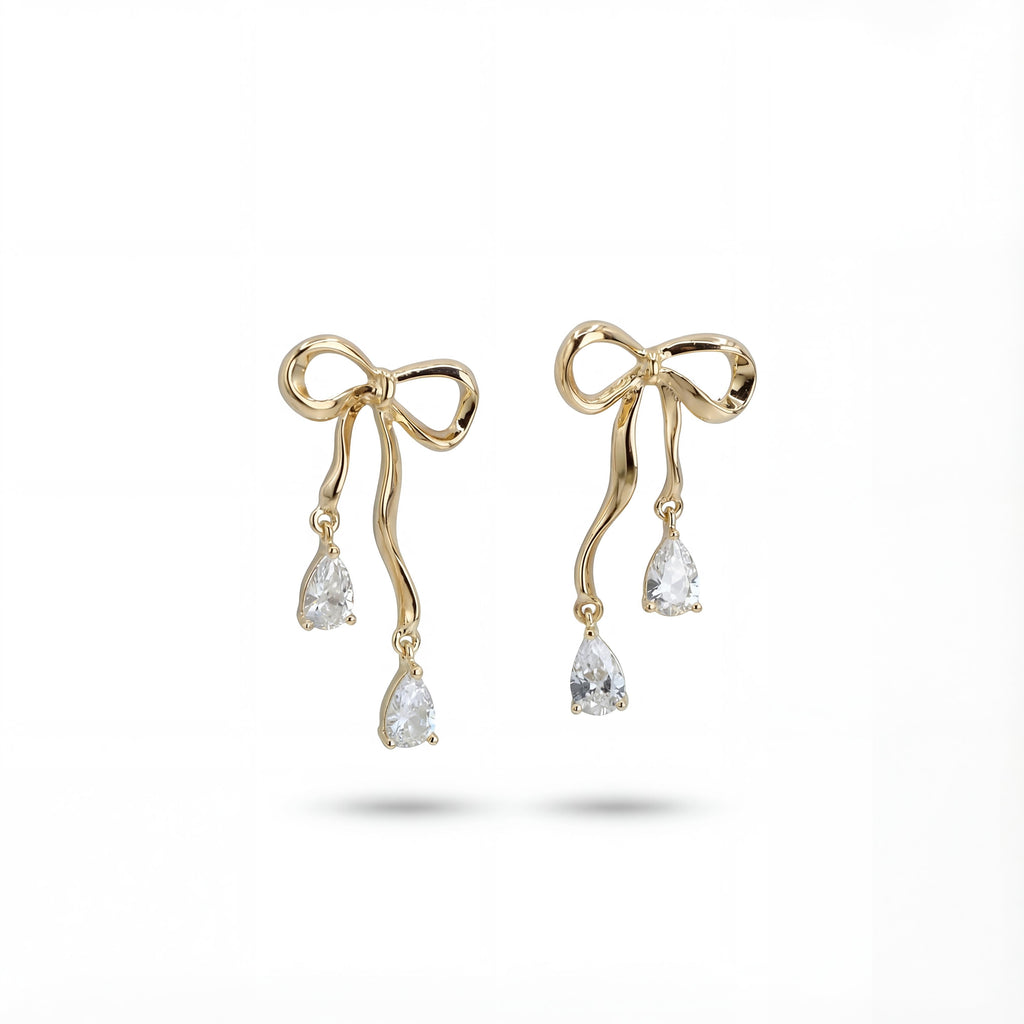 Korean Gilded Ribbon Crystal Drops : YUFSER222