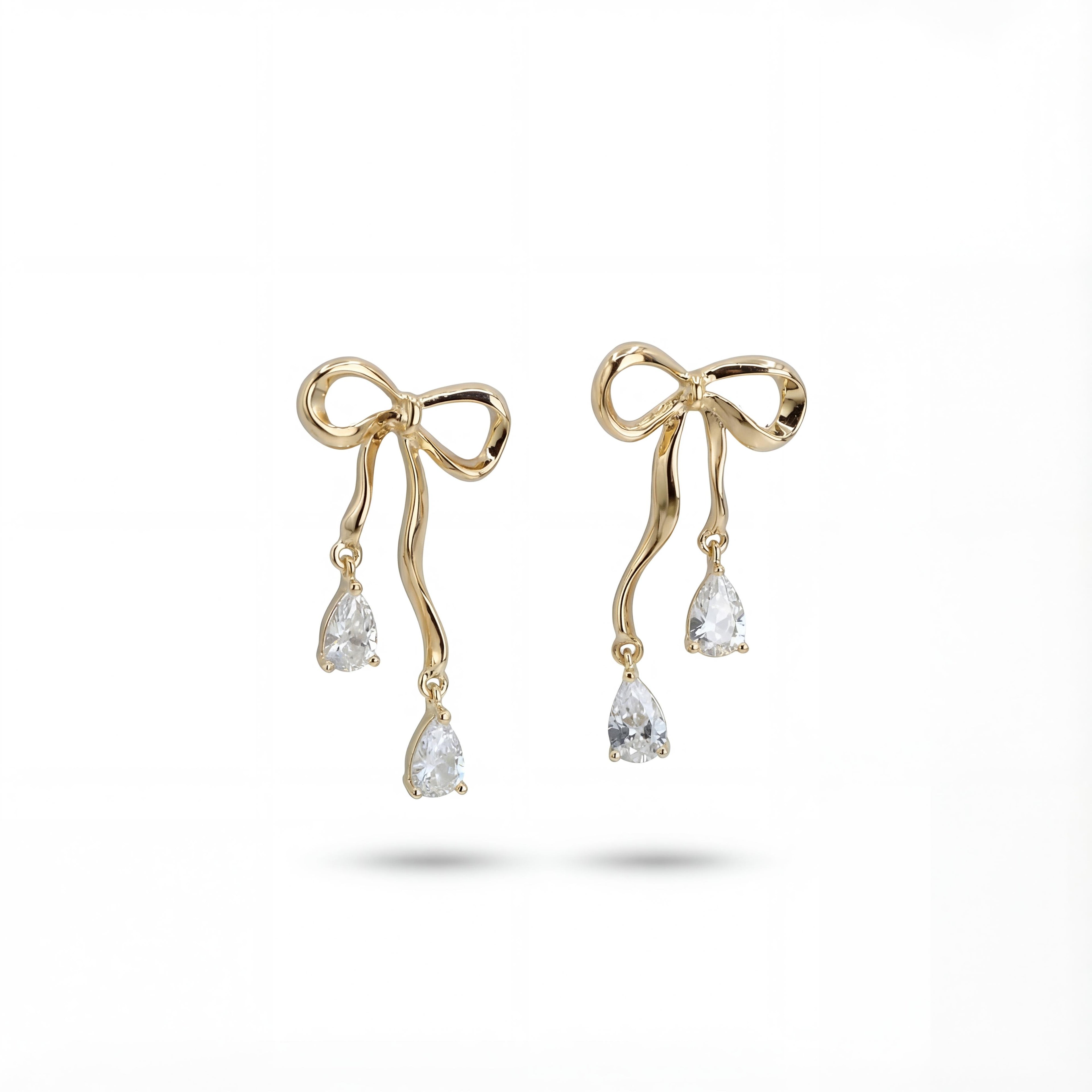 Korean Gilded Ribbon Crystal Drops : YUFSER222