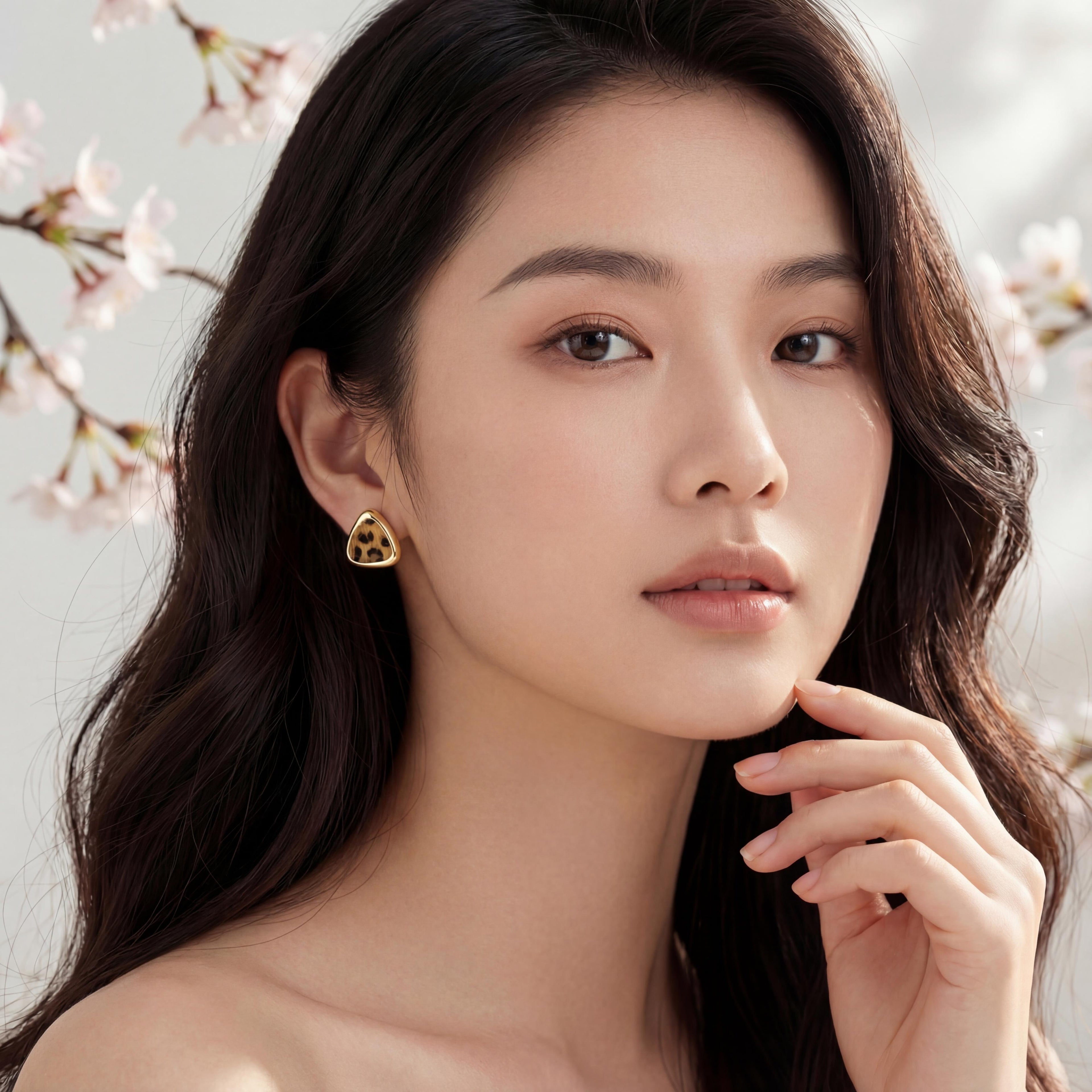 Korean Wild Horizon, Leopard Print Studs : YUFSER219