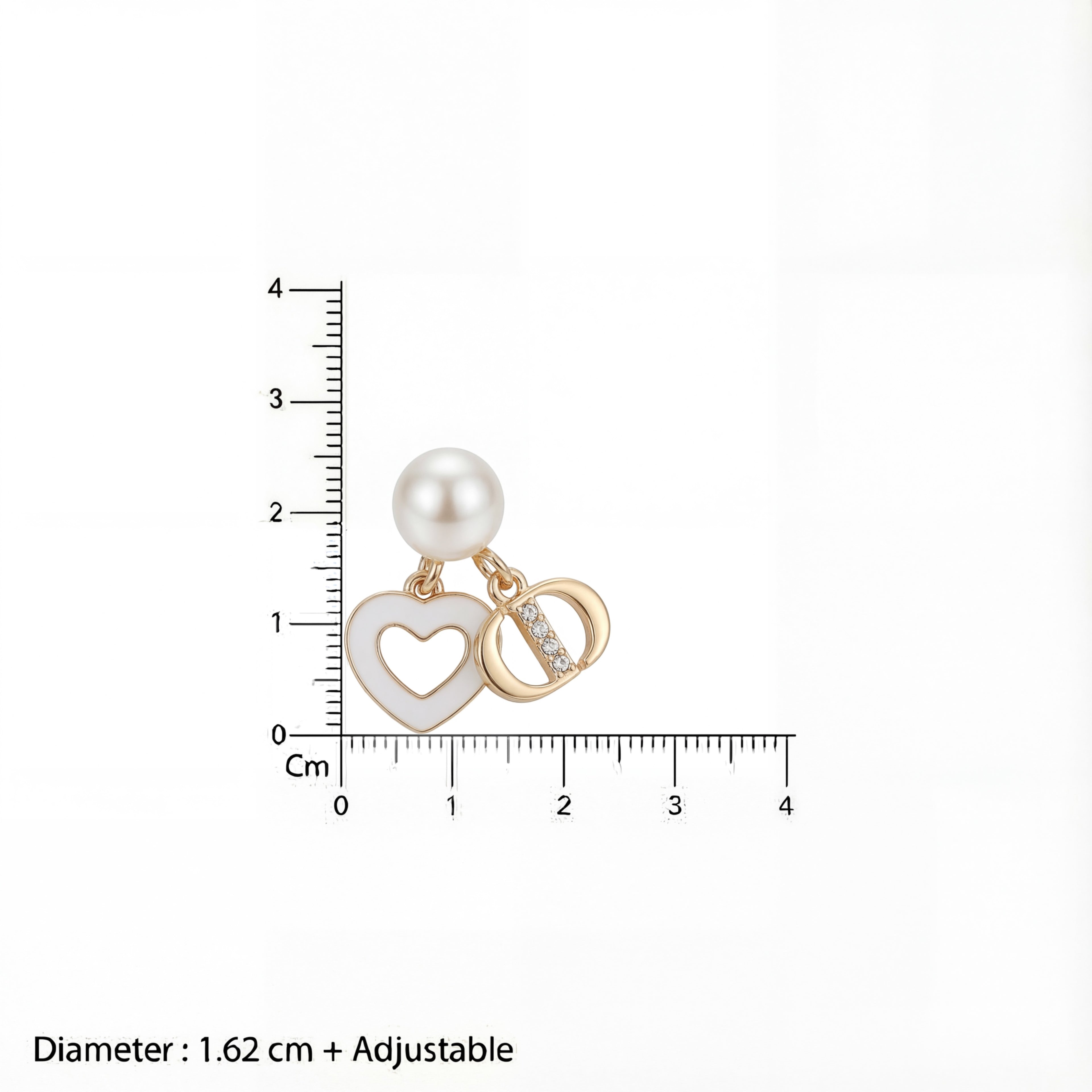 Korean Heart & Pearl Double-Sided Studs : YUFSER239