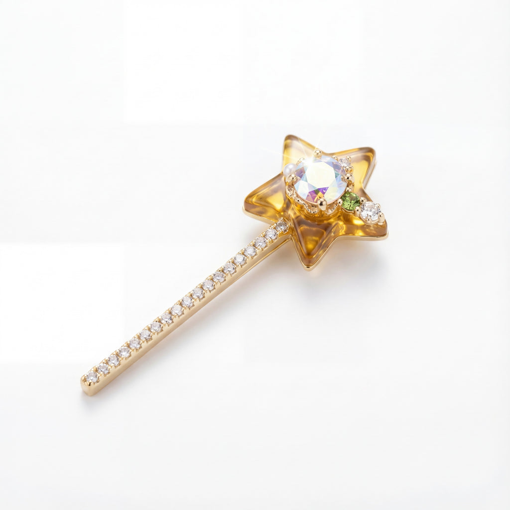 Korean Celestial Star Wand Jeweled Bobby Pin : YUFSHR207