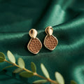 Korean Textured Luxe L Eather Earrings : YUFSER207