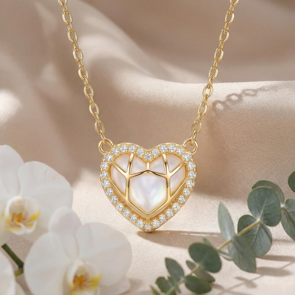 Themosaic" Geometric Heart Necklace : YUFSNL216