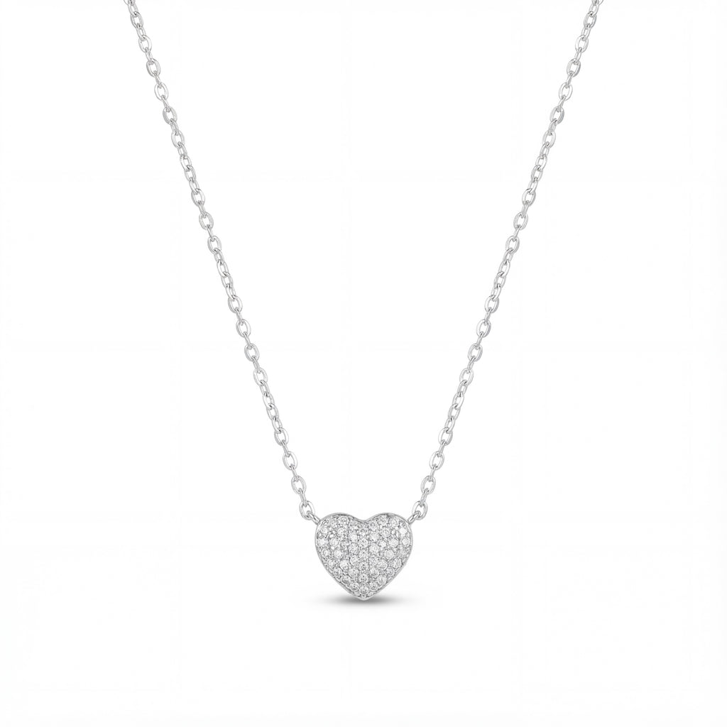 Korean Heart Studded Necklace : YUFSNL203
