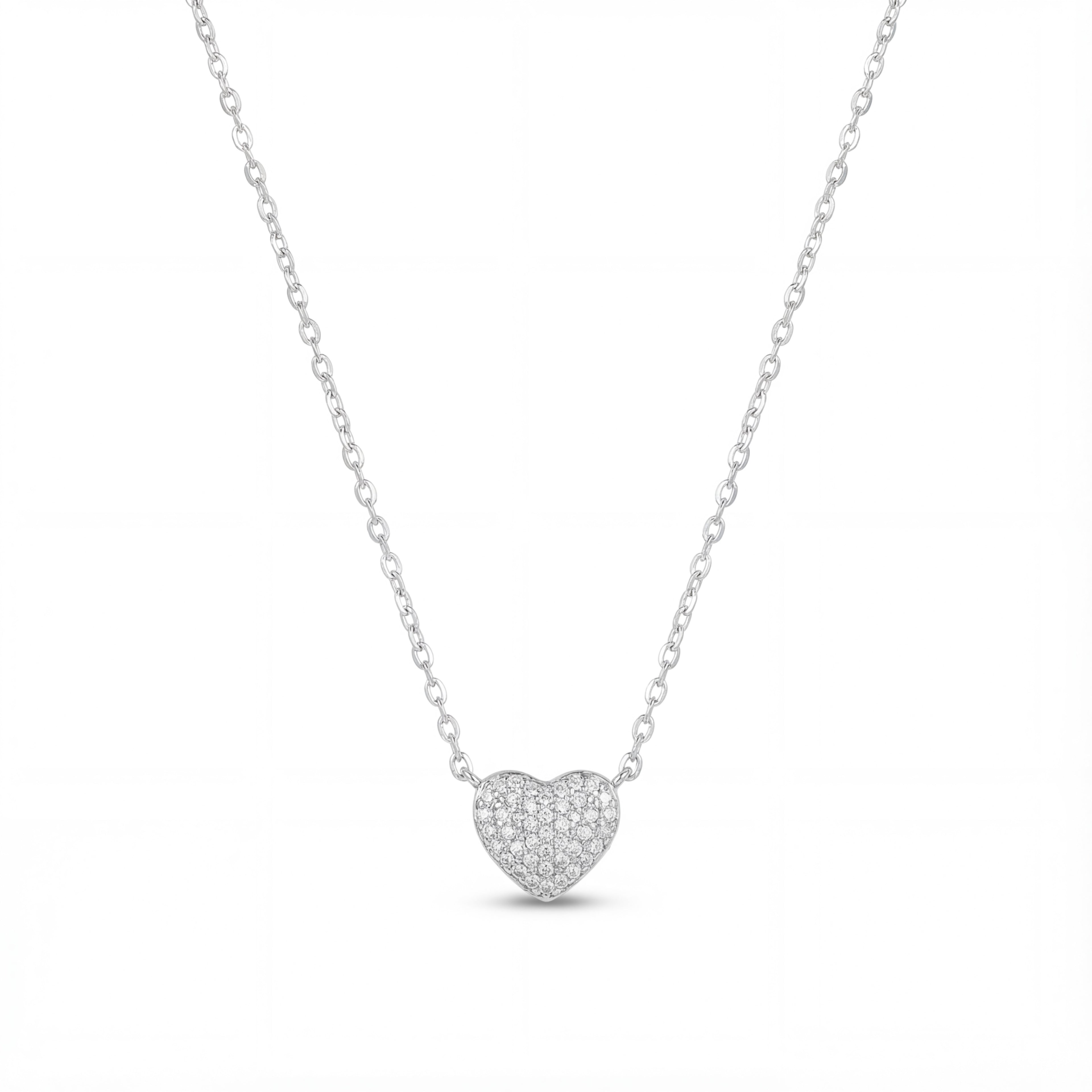 Korean Heart Studded Necklace : YUFSNL203