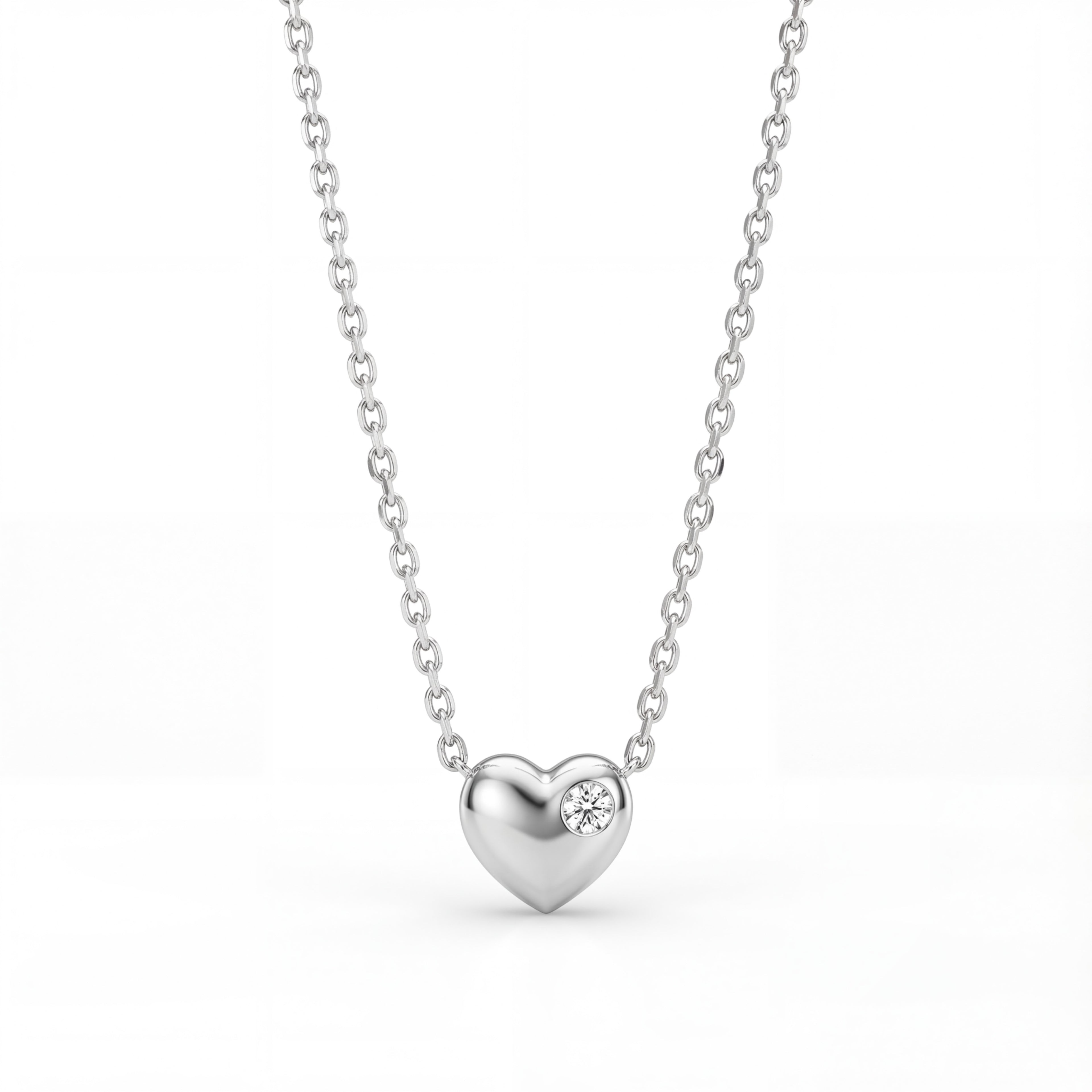 Korean Heart Studded Necklace : YUFSNL203