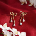 Korean Gilded Ribbon Crystal Drops : YUFSER222