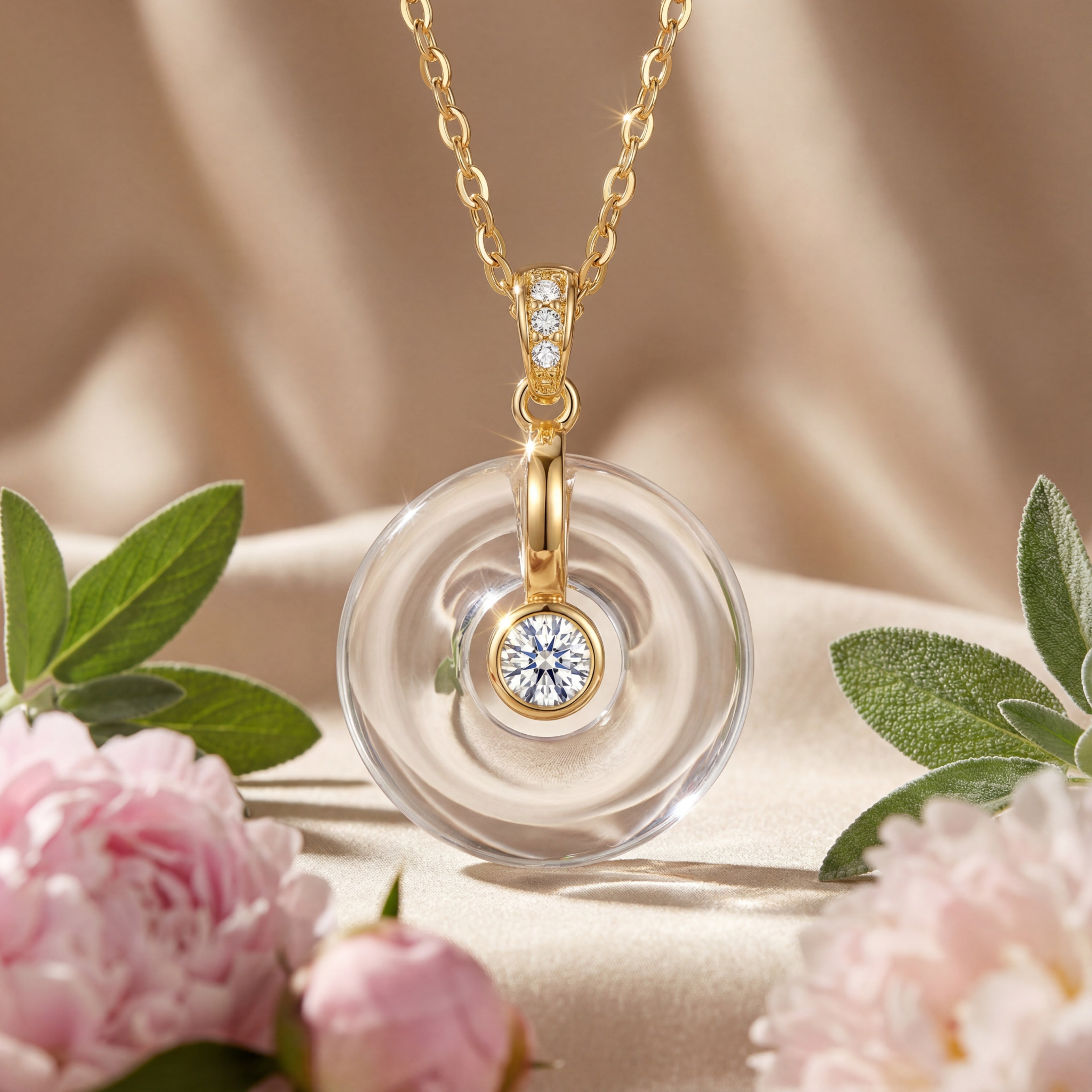 Korean Donut Pendant Necklace : YUFSNL222