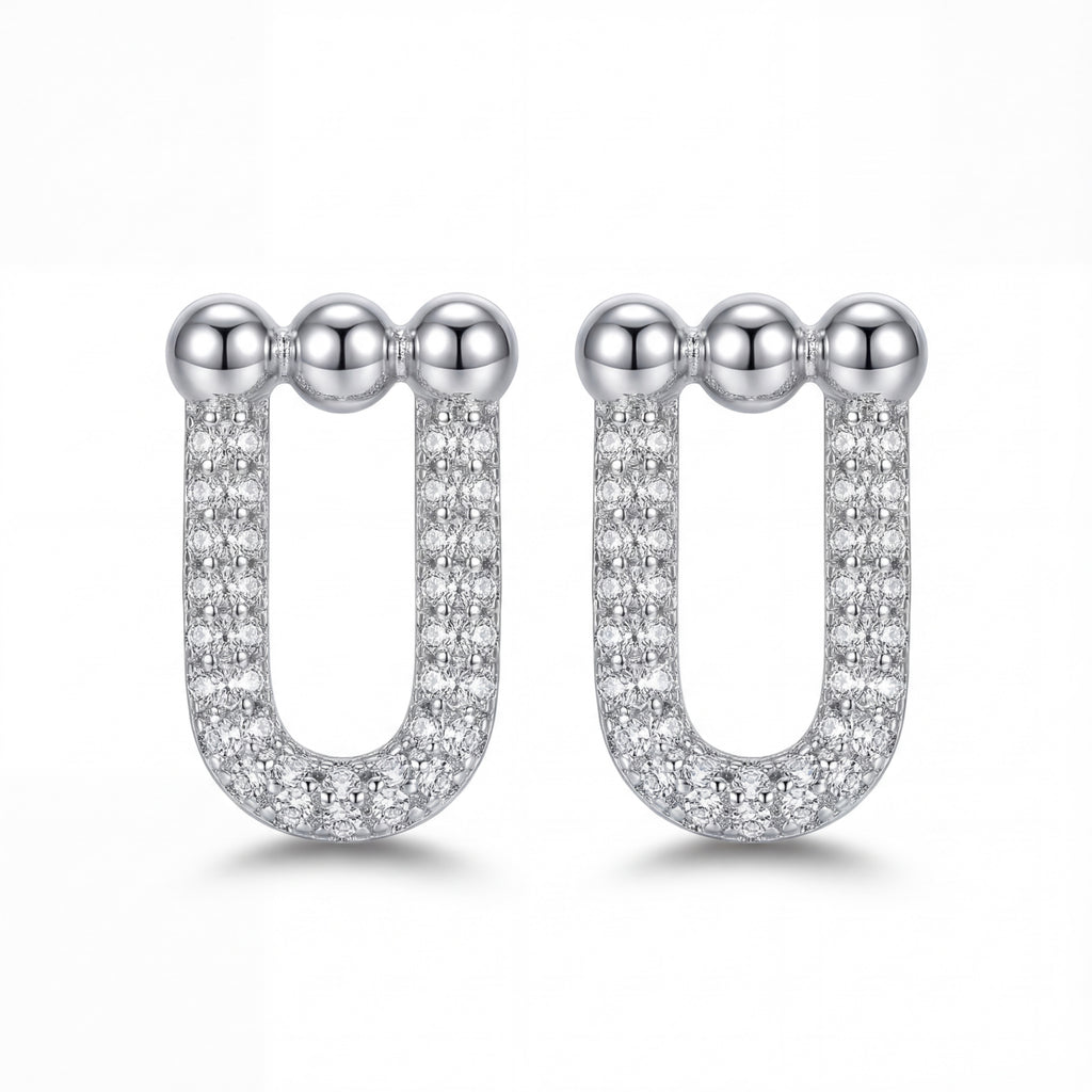 Korean Minimalist U-Link Stud Earrings : YUFSER251