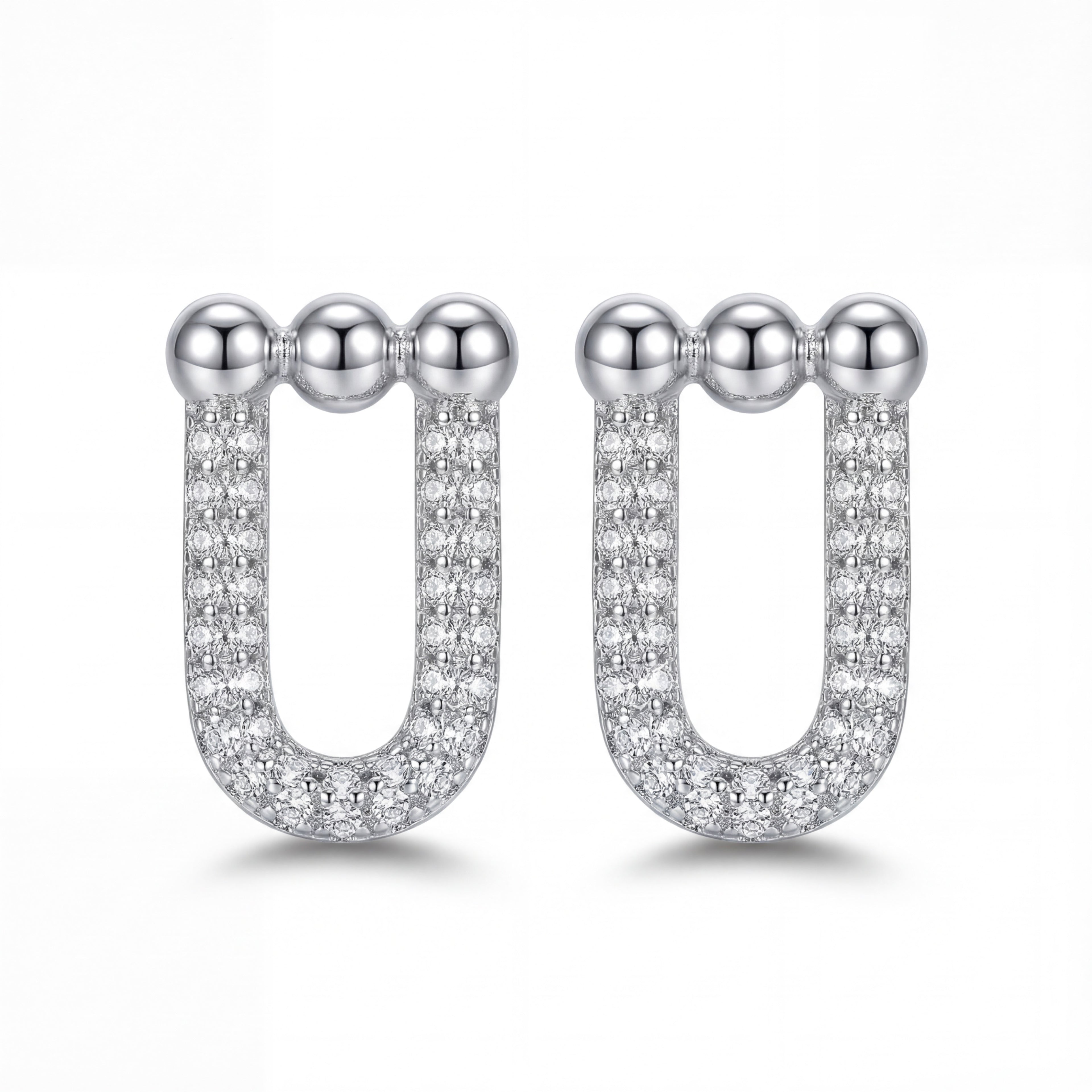 Korean Minimalist U-Link Stud Earrings : YUFSER251