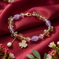 Korean Garden Of Luck Multi-Gemstone & Clover Bracel : YUFSBR214