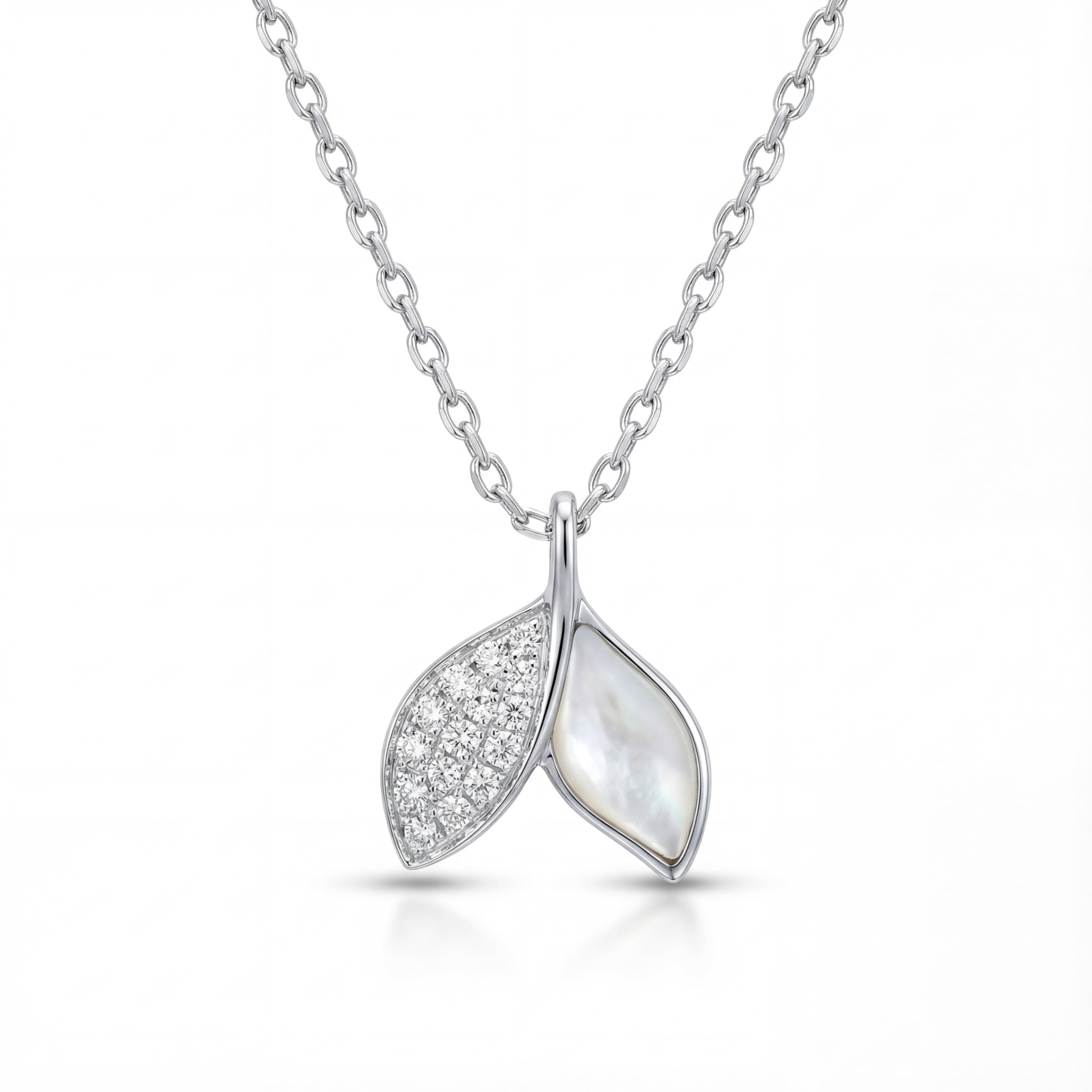Korean Dual-Leaf Pendant : YUFSNL234