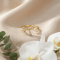 Korean  Dainty Paveì Bow Adjustable Open Ring : YUFSRG218