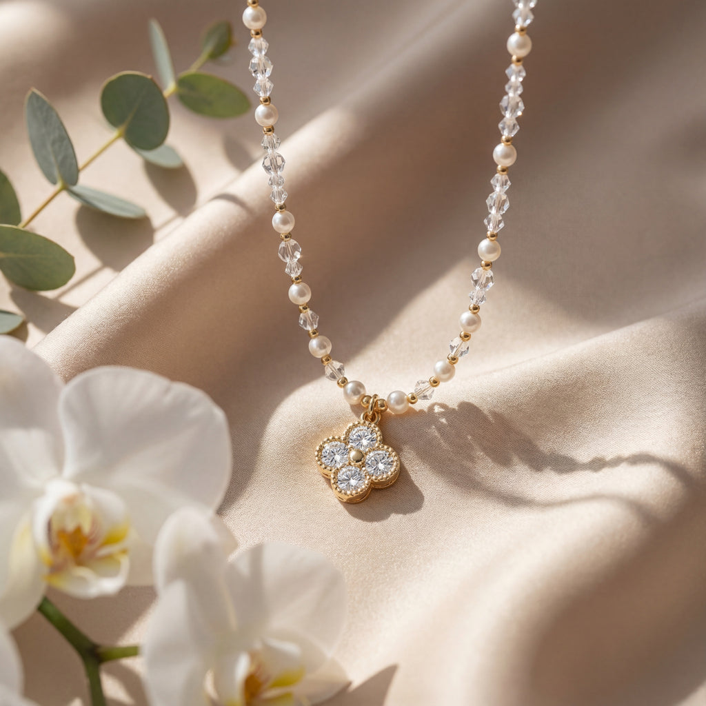 Korean The Clover Blossom Pearl : YUFSNL243