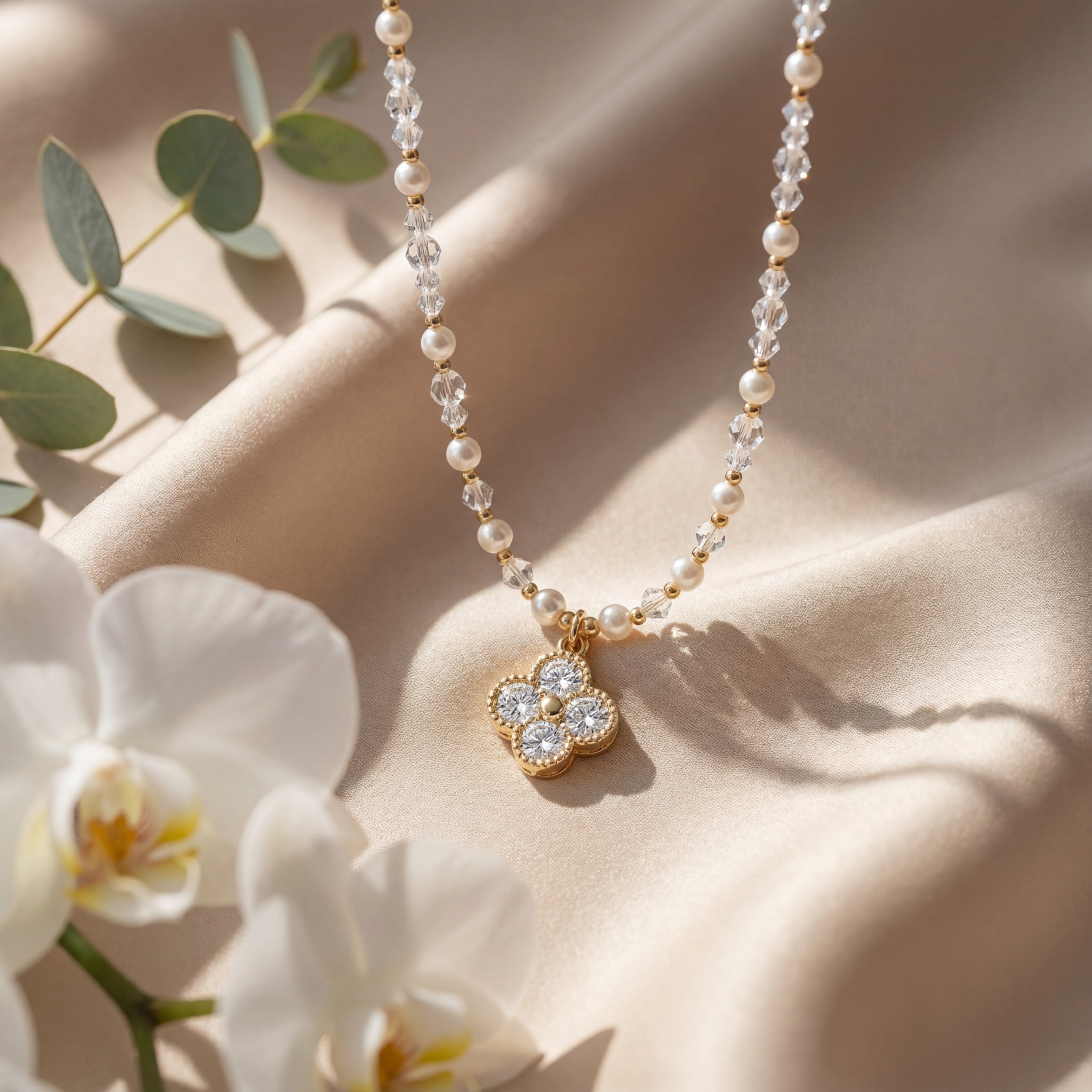 Korean The Clover Blossom Pearl : YUFSNL243