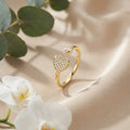 Korean Amora Pave Heart Bypass Ring : YUFSRG214
