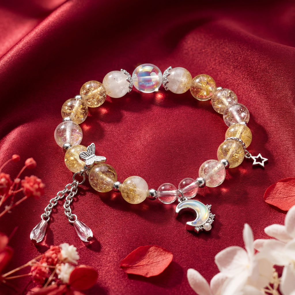 Korean Golden Galaxy Moonlight Beaded Bracelet : YUFSBR218