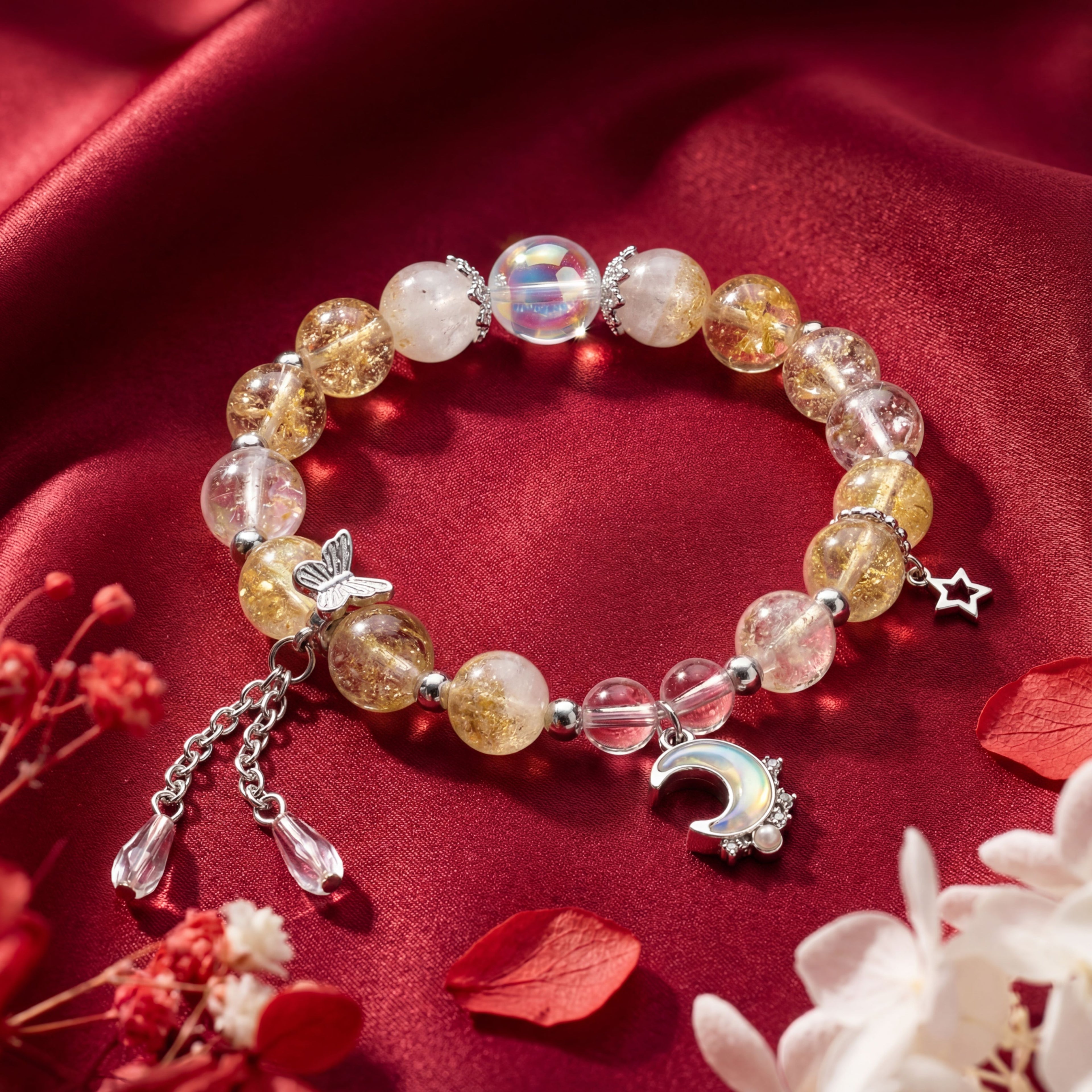 Korean Golden Galaxy Moonlight Beaded Bracelet : YUFSBR218