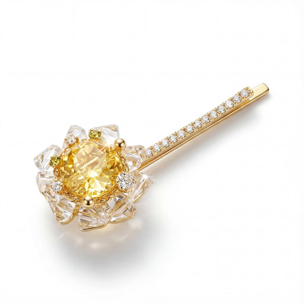 Korean Amber Crystal Bobby Pin : YUFSHR211