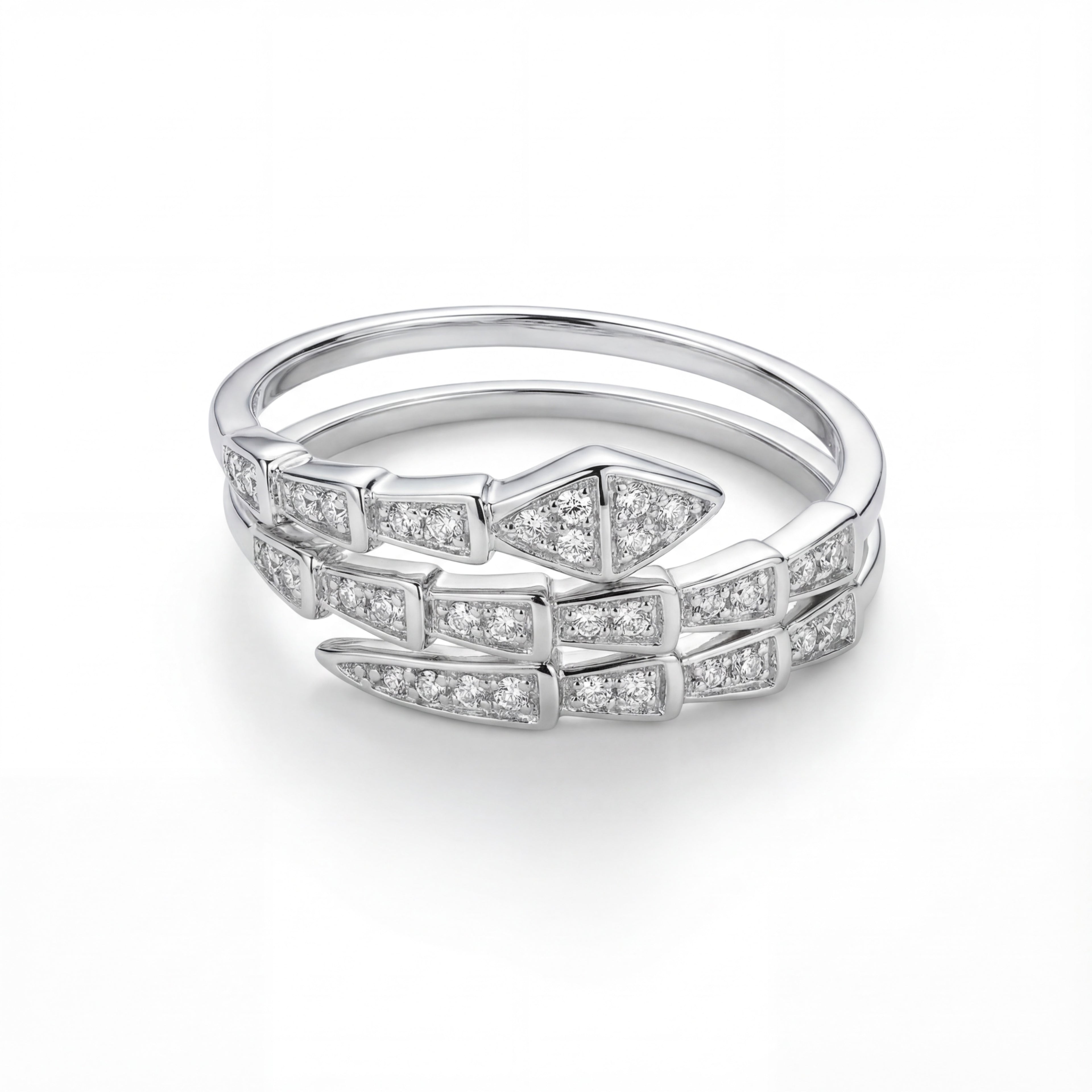 Korean Geometric Triple-Layer Sparkle Band : YUFSRG003-SL