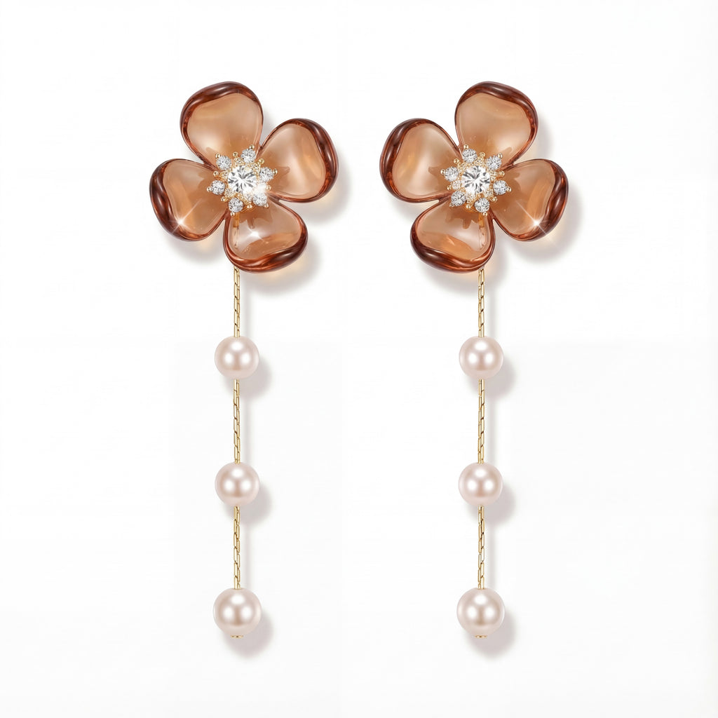 Korean Crimson Floral Drops : YUFSER262