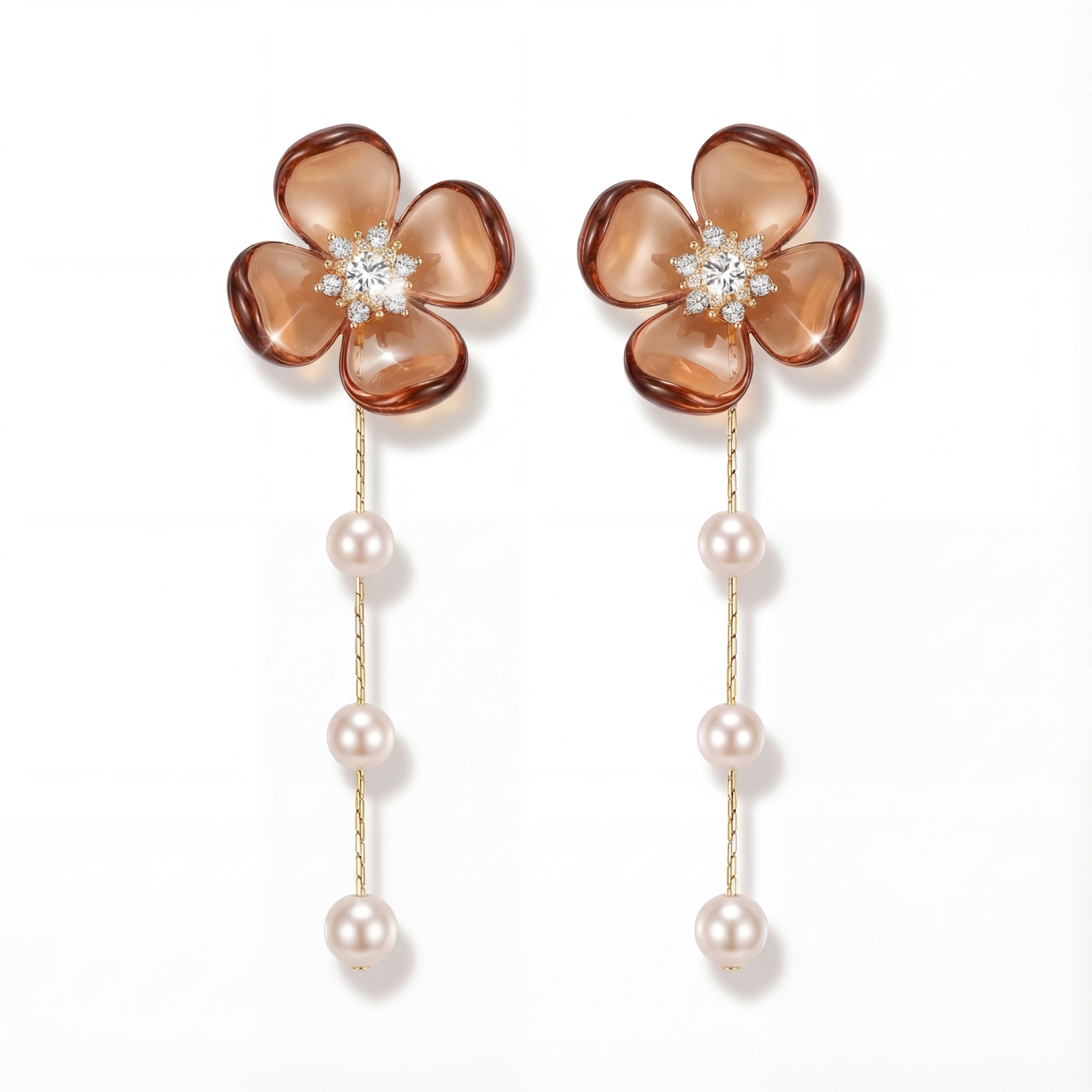 Korean Crimson Floral Drops : YUFSER262