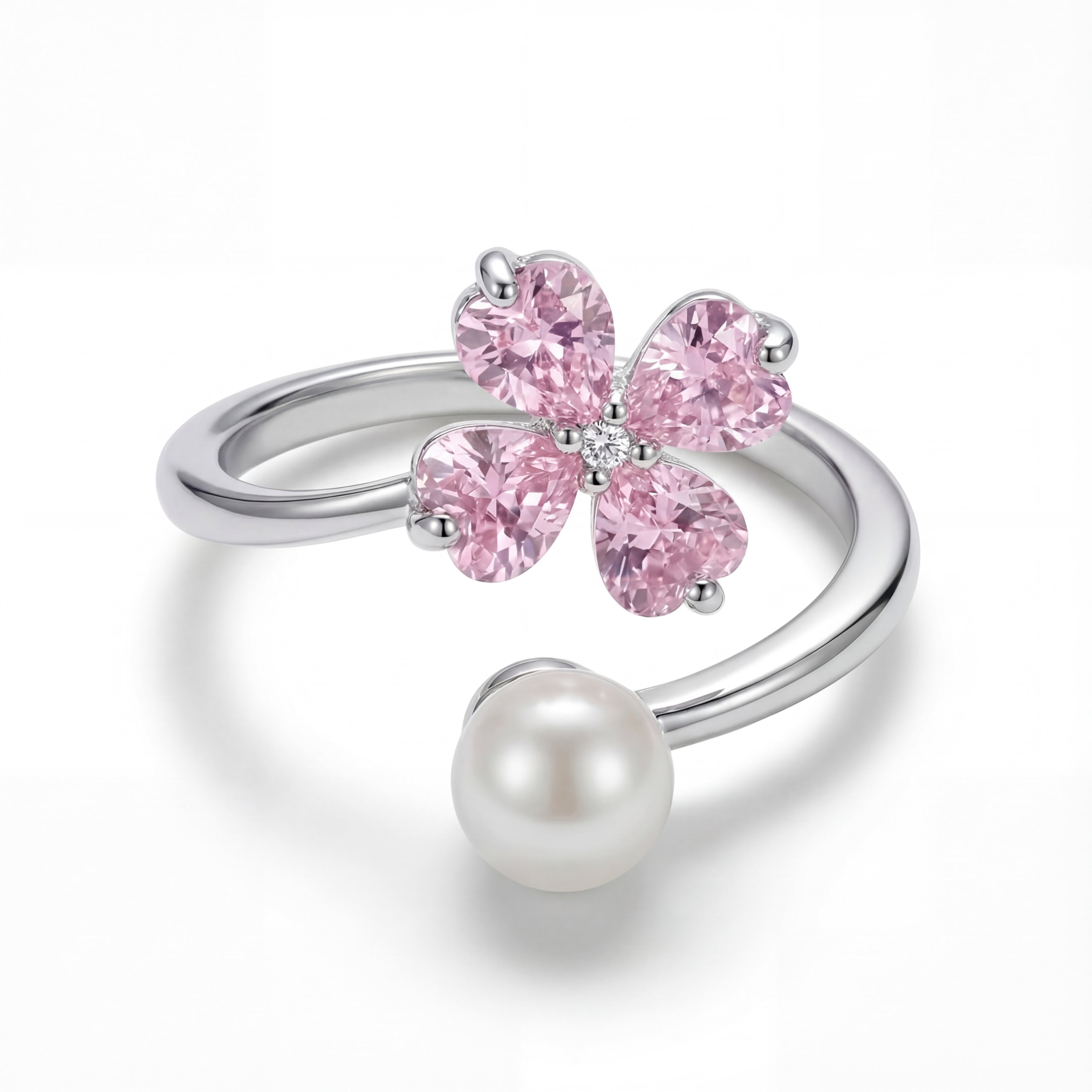 Korean Bloom & Luster Open-Cuff Ring : YUFSRG202