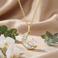 Korean Ethereal Baguette Moon & North Star Necklace : YUFSNL224