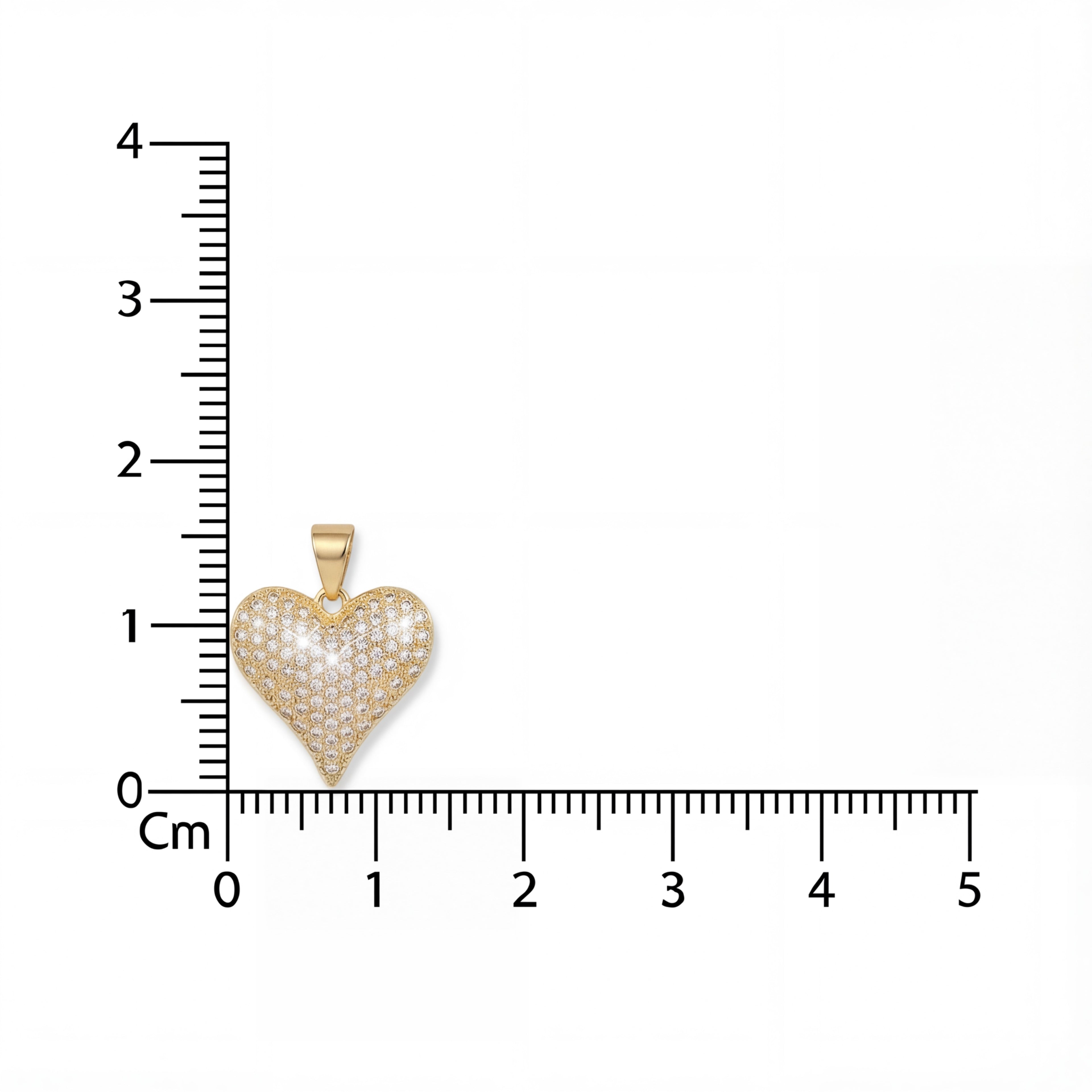 Korean Radiant Pavé Heart Triple-Layer Gold Necklace : YUFSNL254