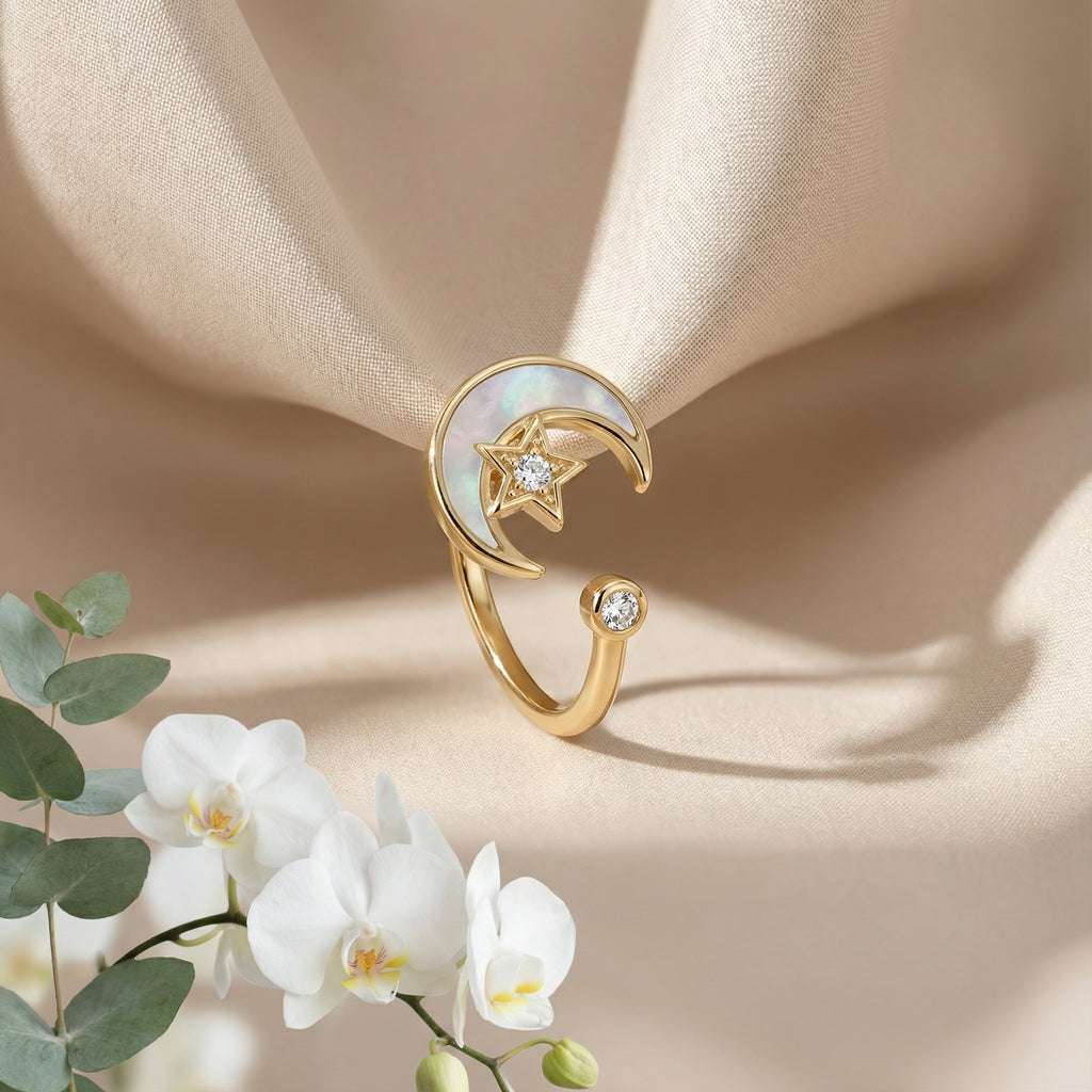 Korean Celestial Crescent Bypass Ring : YUFSRG213