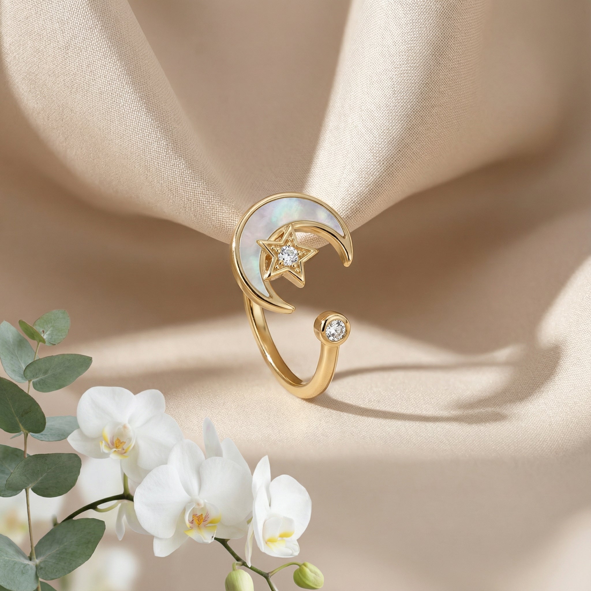Korean Celestial Crescent Bypass Ring : YUFSRG213