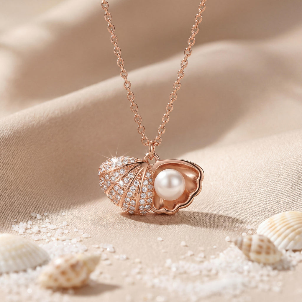 Themermaid'S Treasure" Double Shell & Pearl Necklace : YUFSNL210