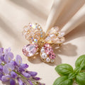 Korean Golden Blossom Crystal & Pearl Brooch : YUFSBH004