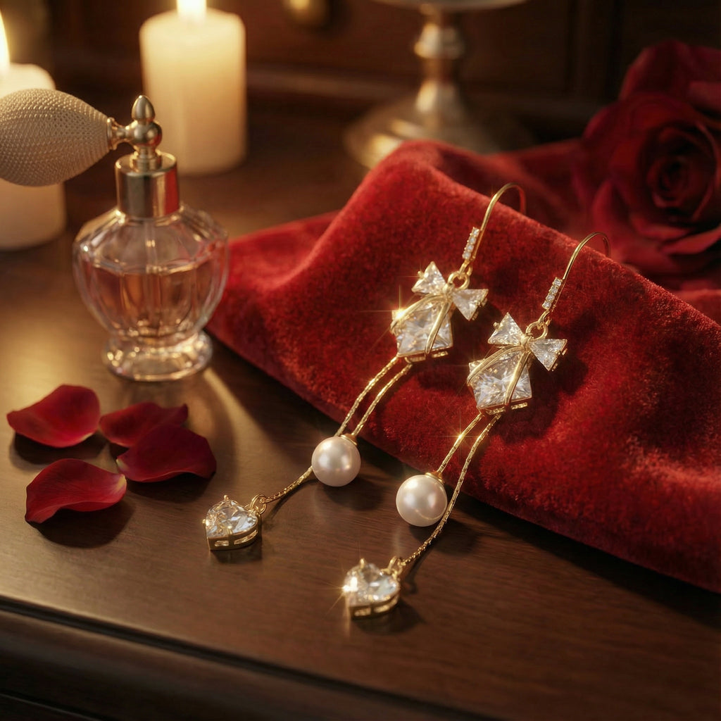 Korean Celestial Stream  Pearl Drop Earrings : YUFSER204