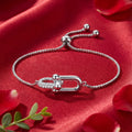 Korean Pavé Link Hardware Bolo Bracelet : YUFSBR210