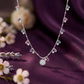 Korean Pastel Teardrop & Starburst Station Necklace : YUFSNL251