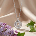 Korean Radiant Orbit Mother-Of-Pearl Halo Necklace : YUFSNL223