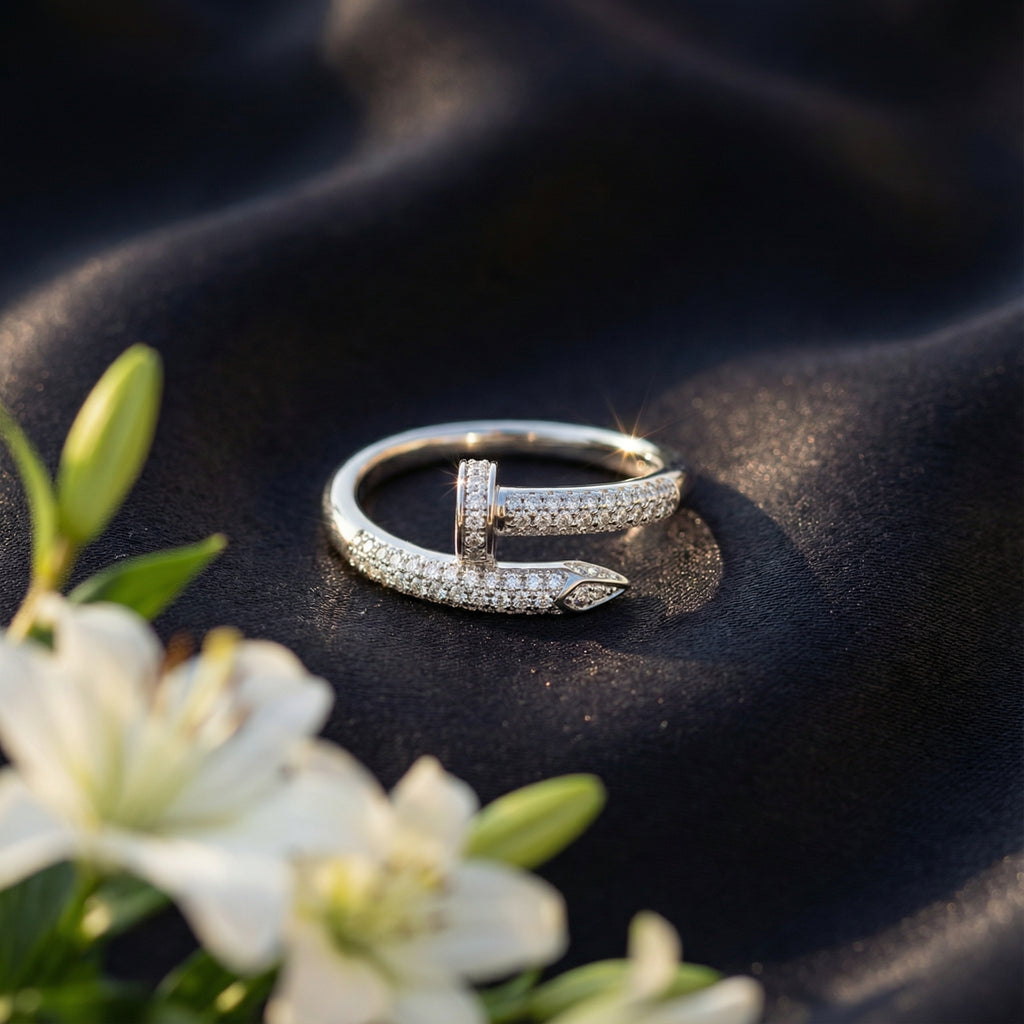 Korean Pavã© Artisan Nail Wrap Ring : YUFSRG210